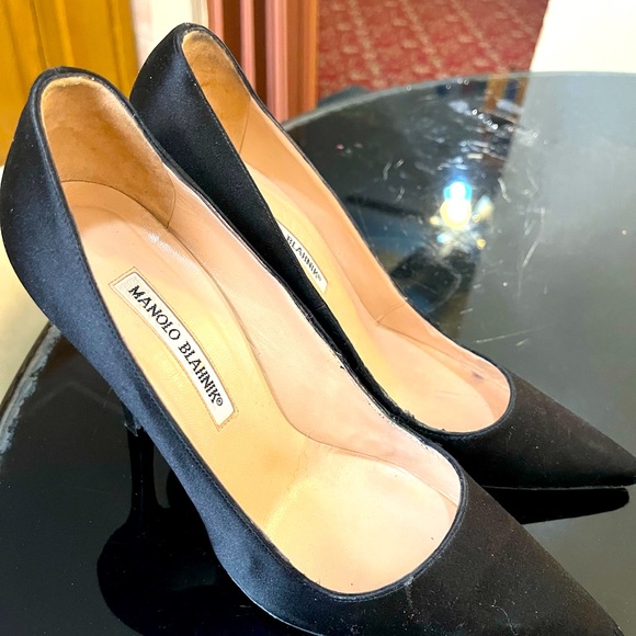 Manolo Blahnik Black Stiletto Heels Sz 38.5 :Made in Italy - Picture 3 of 3